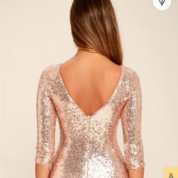 BNWT Rose gold sequins bodycon mini dress - Picture 6 of 6